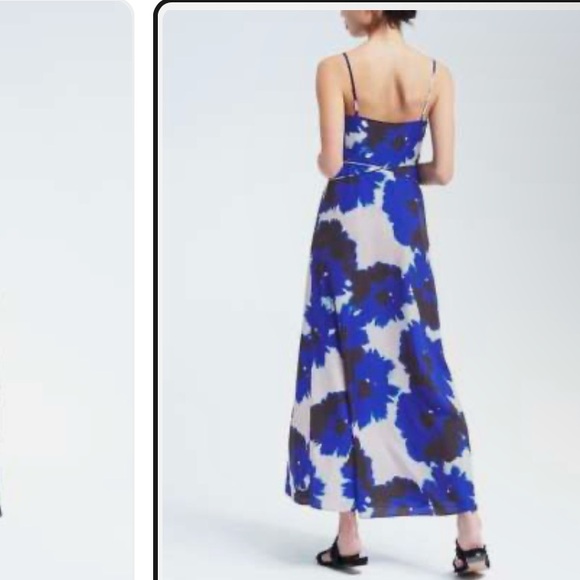 Banana Republic Maxi NWT Floral Blue and Black Dress - Picture 3 of 9